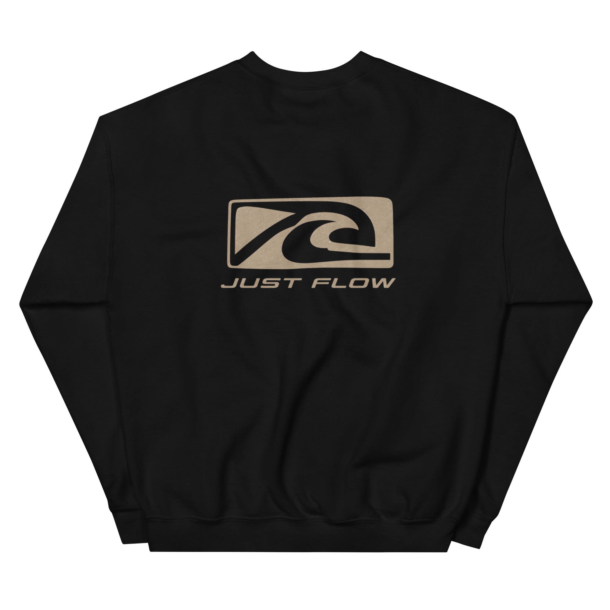 Wave Badge Crew Sweatshirt in Black, back print