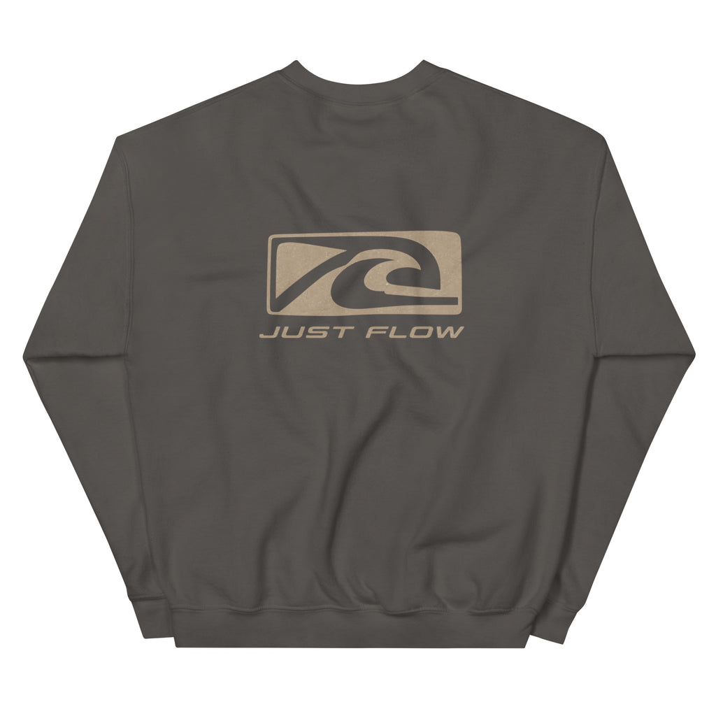 Wave Badge Crew Sweatshirt in Charcoal, back print