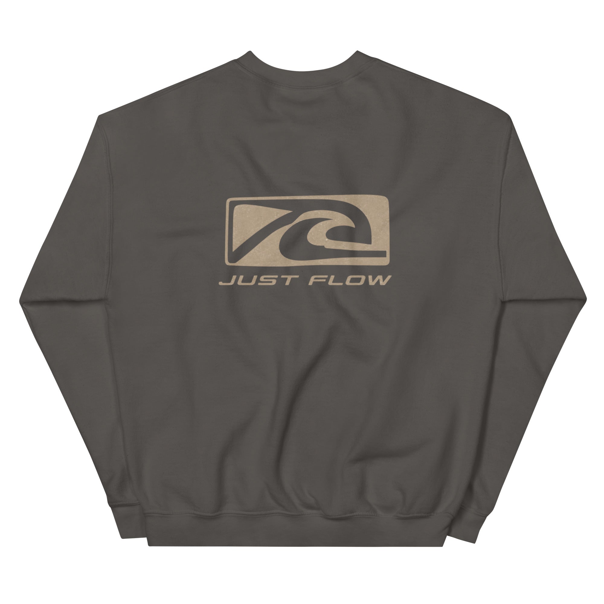 Wave Badge Crew Sweatshirt in Charcoal, back print