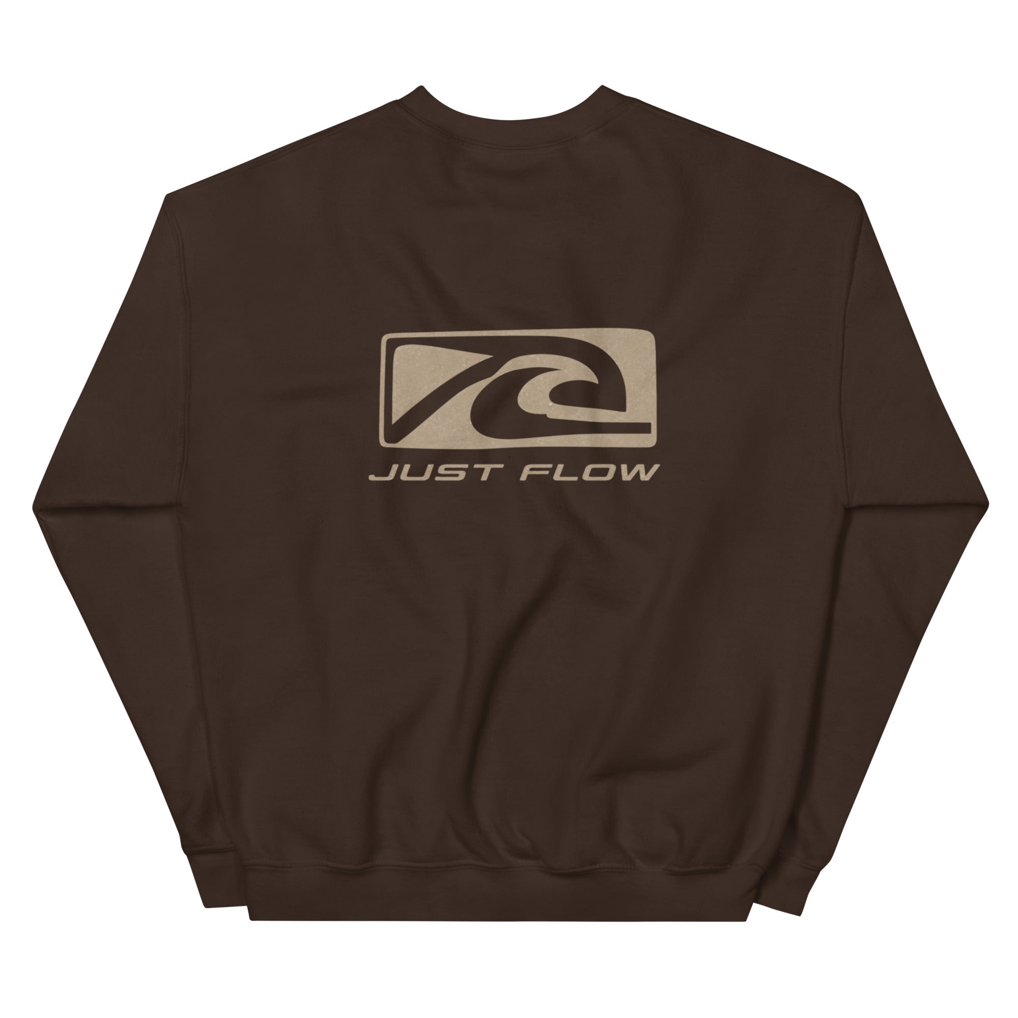 Wave Badge Crew Sweatshirt in Dark Chocolate, back print