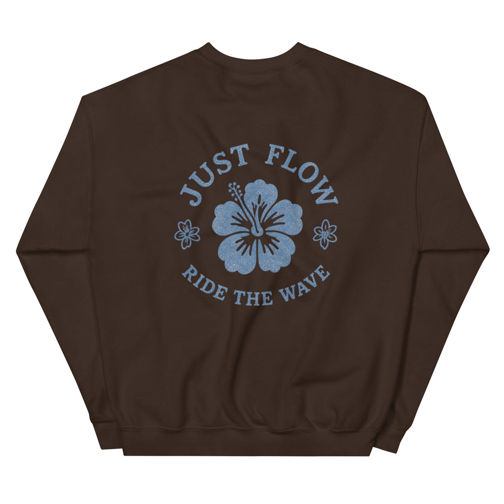 Ride the Wave Graphic Crew - Women's in Dark Chocolate, back print