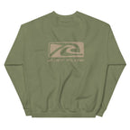 Wave Badge Crew Sweatshirt in Military Green, back print