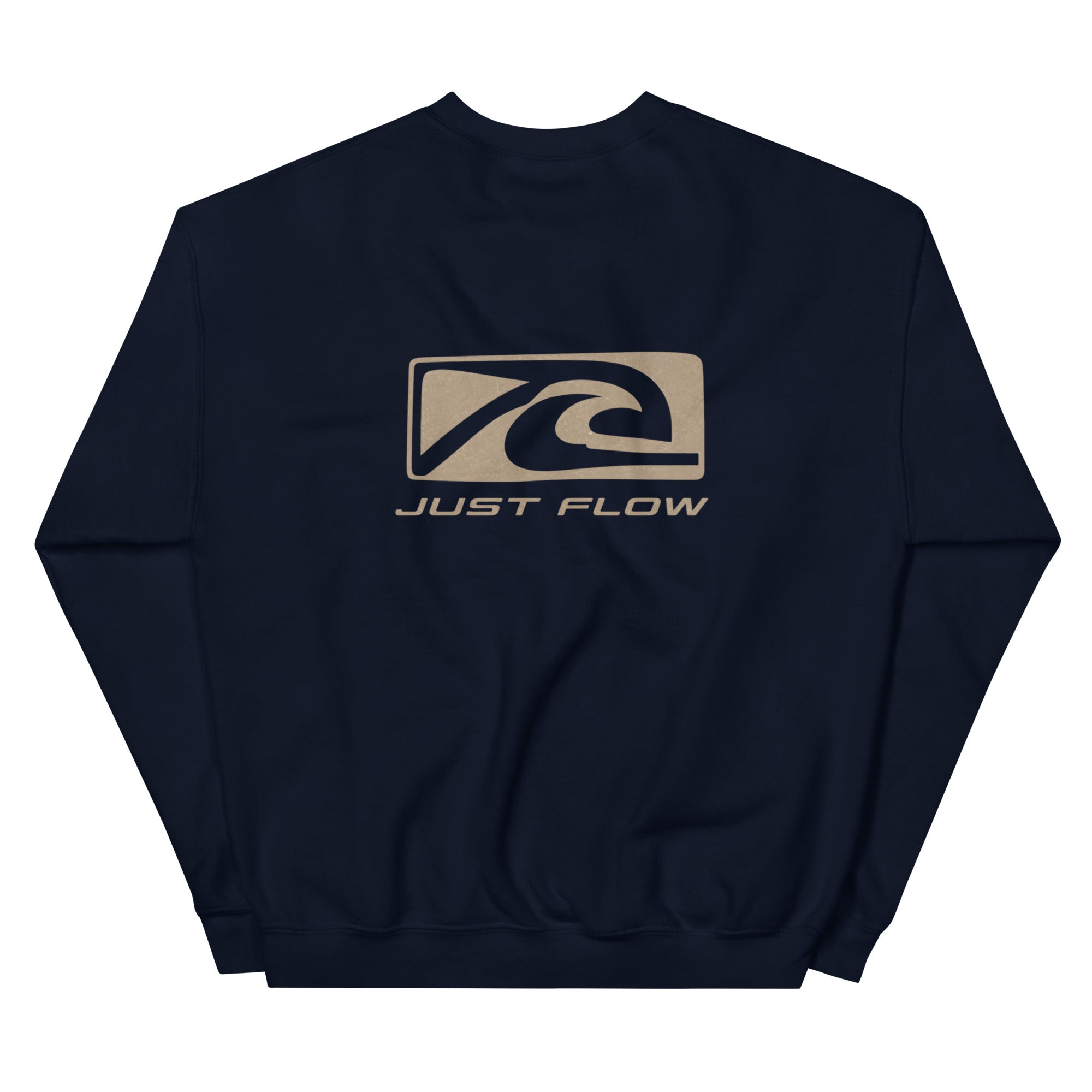 Wave Badge Crew Sweatshirt in Navy, back print