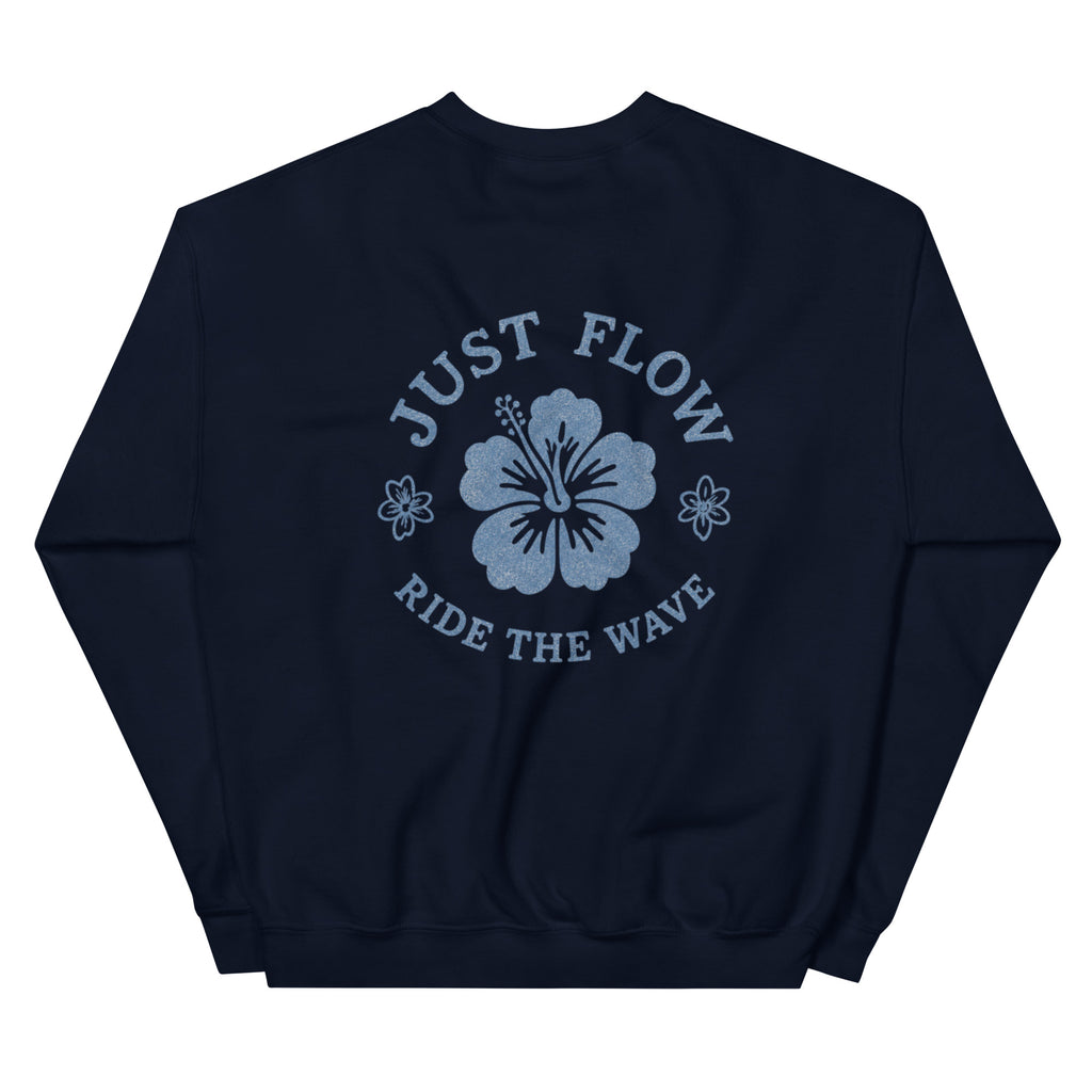 Ride the Wave Graphic Crew - Women's in Navy, back print