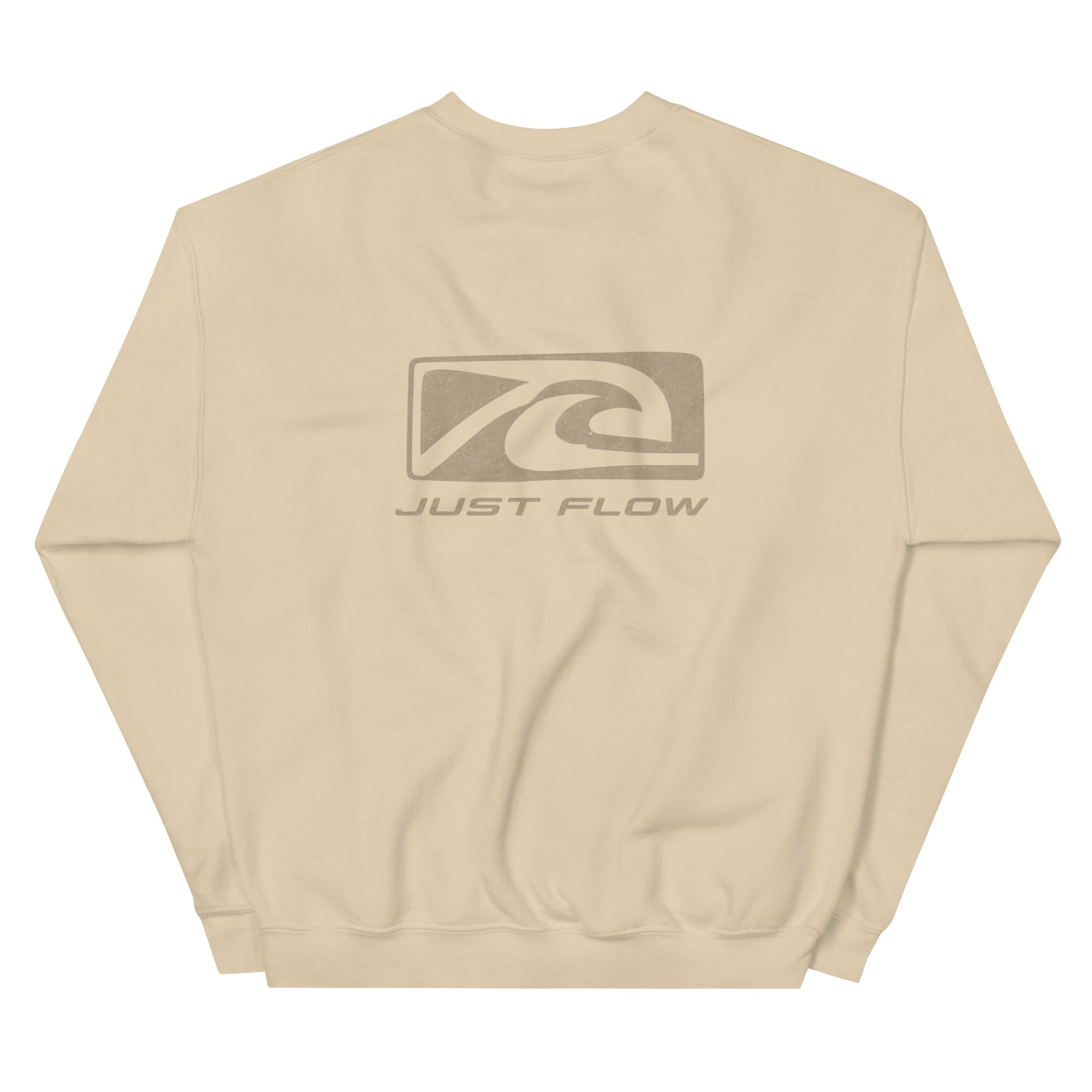 Wave Badge Crew Sweatshirt in Sand, back print