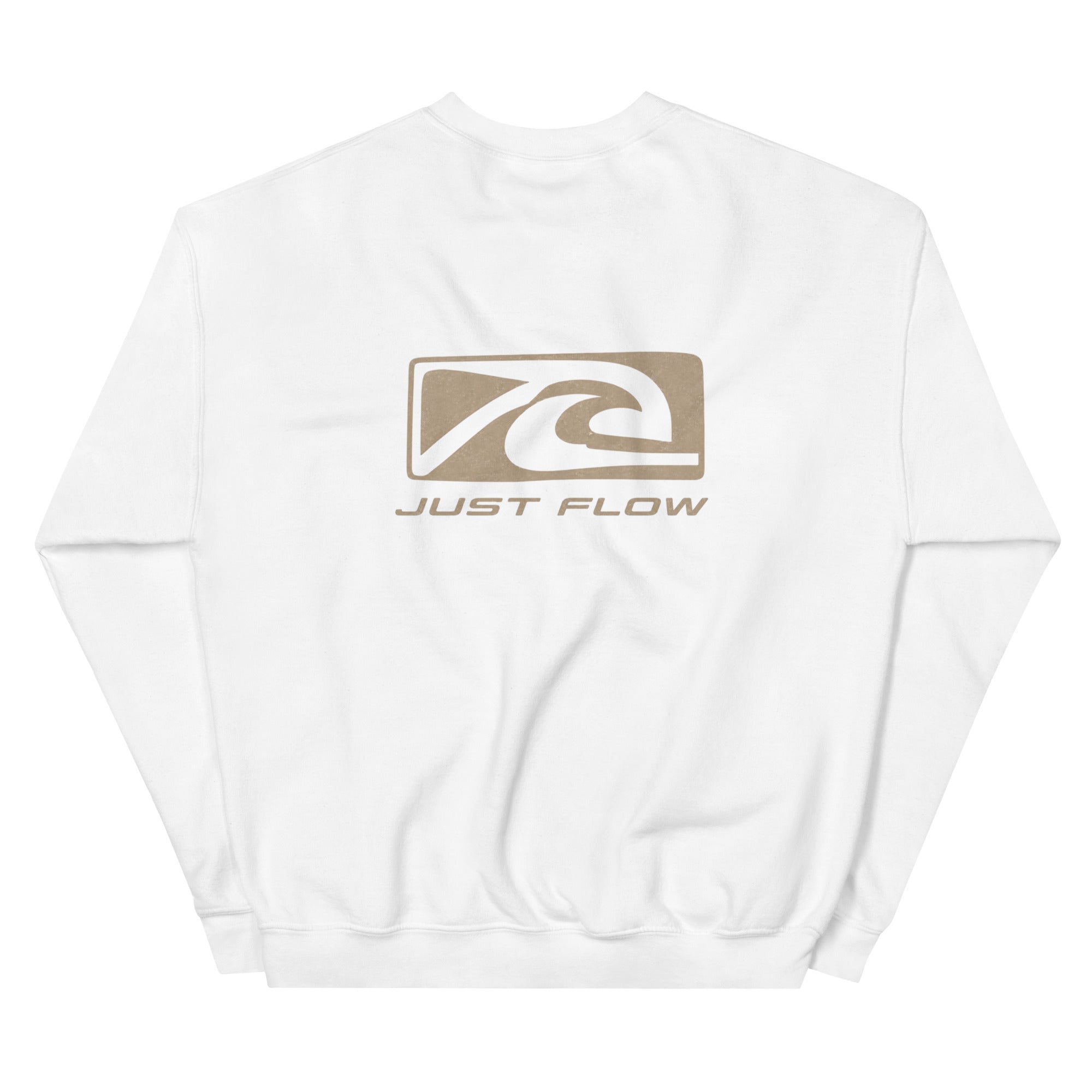 Wave Badge Crew Sweatshirt in White, back print