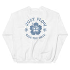 Ride the Wave Crew Sweatshirt - Women's in White, back print