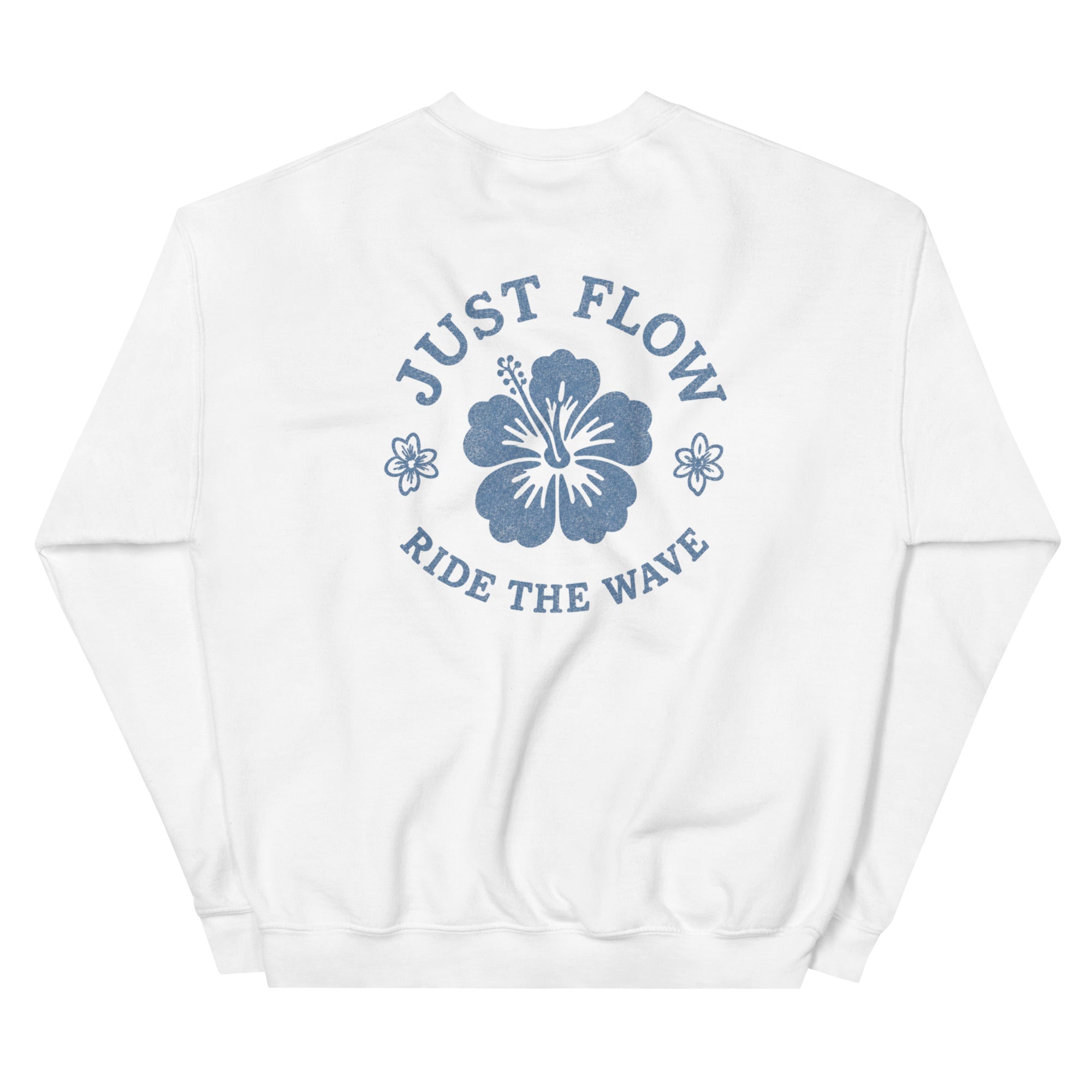 Ride the Wave Crew Sweatshirt - Women's in White, back print