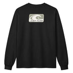 Wave Badge Long Sleeve Tee in Black, back print