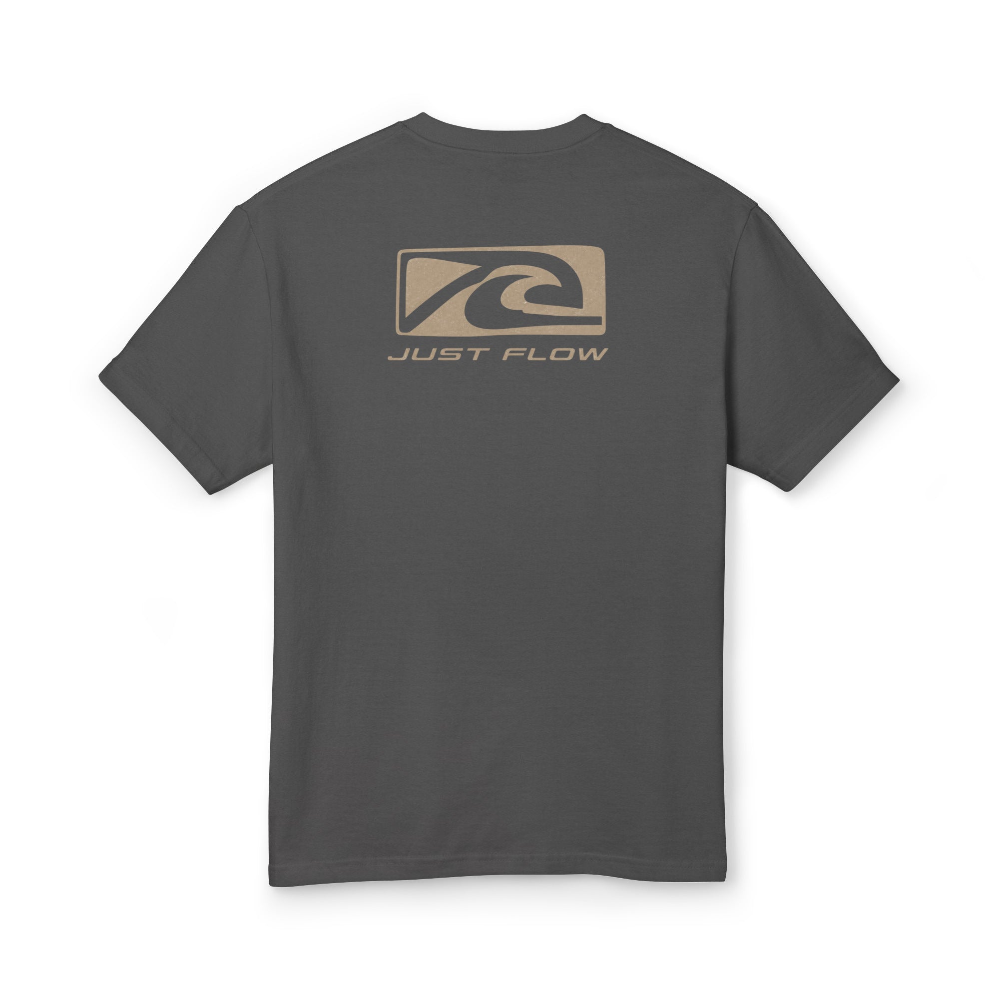 Wave Badge Heavyweight Tee in Faded Black, back print