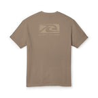 Wave Badge Heavyweight Tee in Faded Brown, back print
