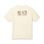 Wave Badge Heavyweight Tee in Faded Cream, back print