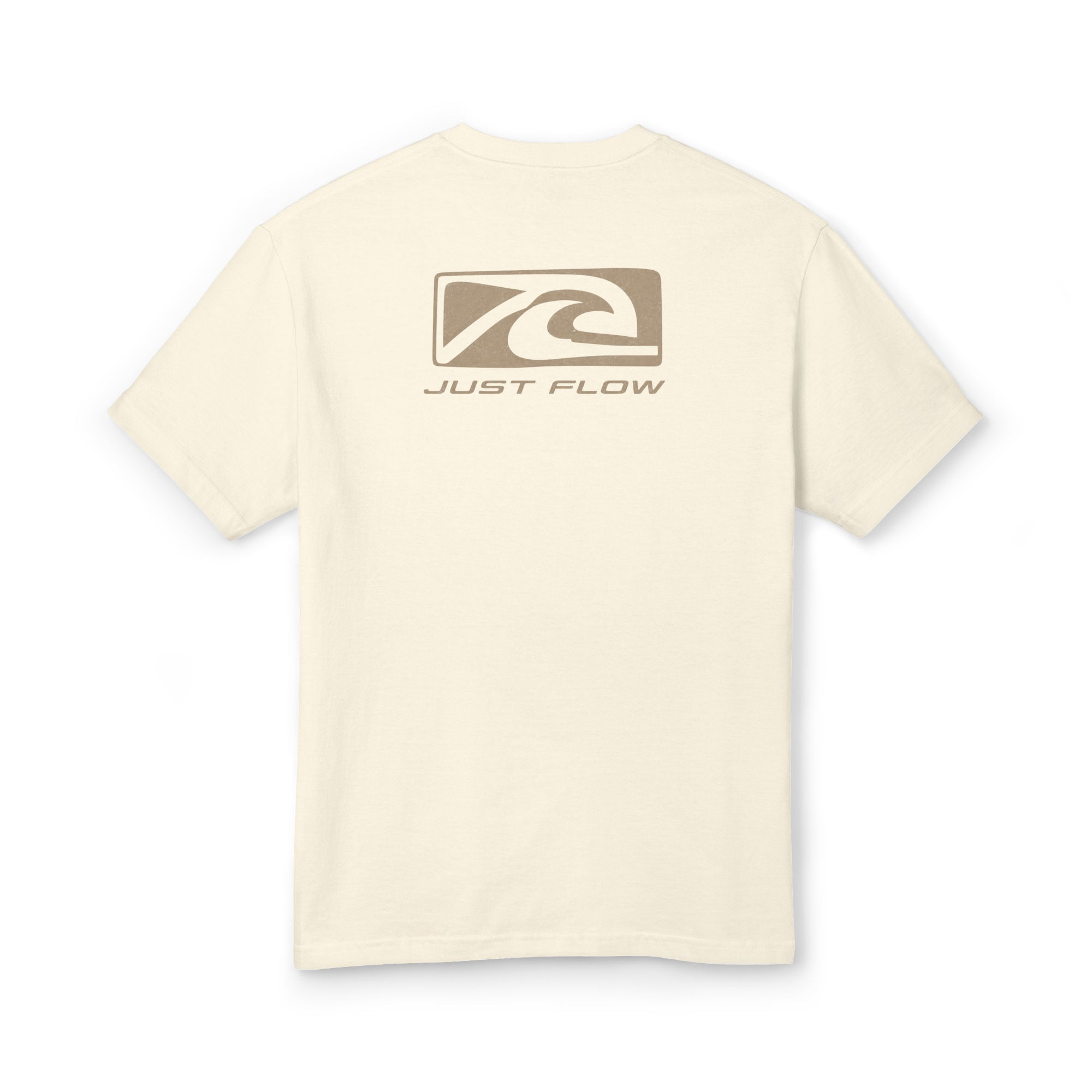 Wave Badge Heavyweight Tee in Faded Cream, back print