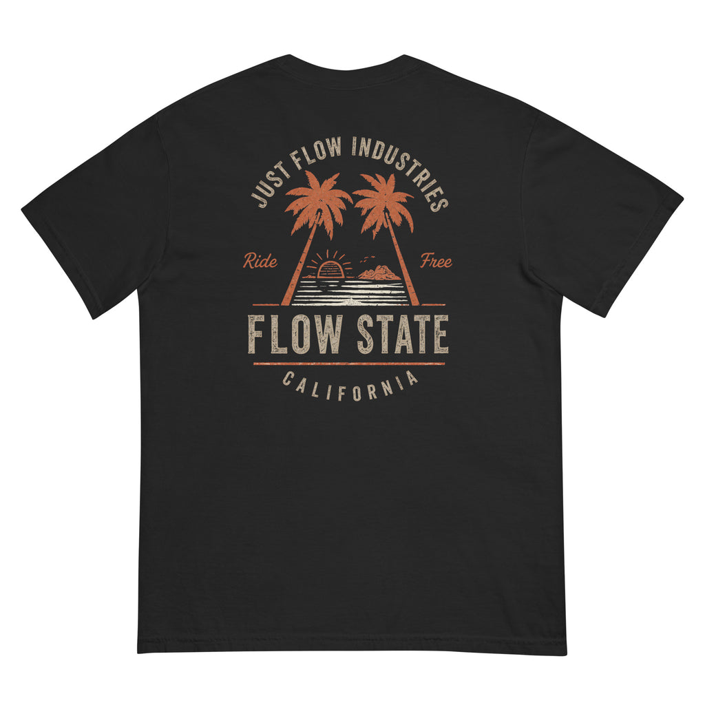 Flow State DTF Heavyweight Tee in Black, back graphic