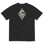 Vertical Wave Diamond DTF Heavyweight Tee in Black, back graphic