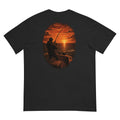 Golden Hour Offshore Fishing heavyweight tee in Black, back graphic