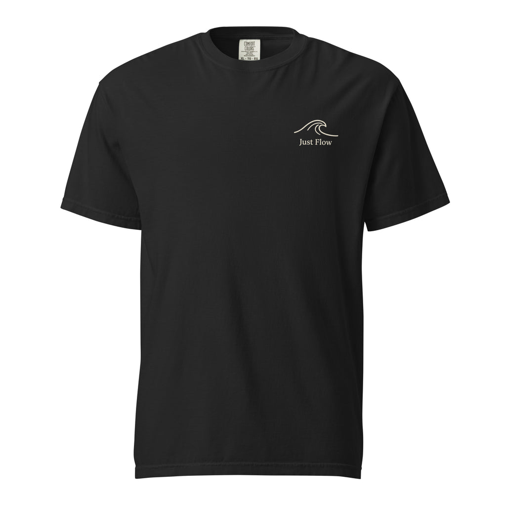 Palm Frequency Heavyweight Tee — washed Black, front, wave mark at left chest