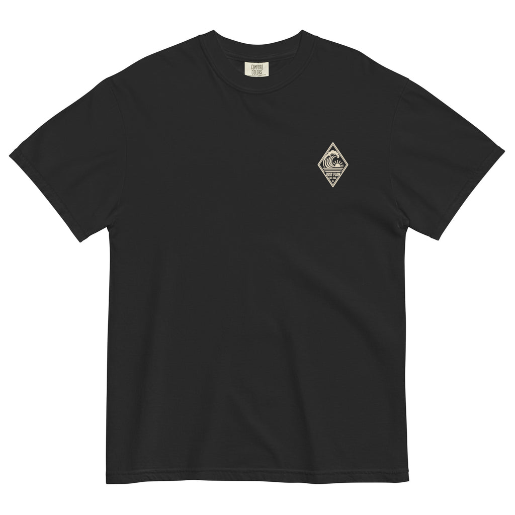 Vertical Wave Diamond DTF Heavyweight Tee in Black, front