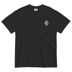 Vertical Wave Diamond DTF Heavyweight Tee in Black, front