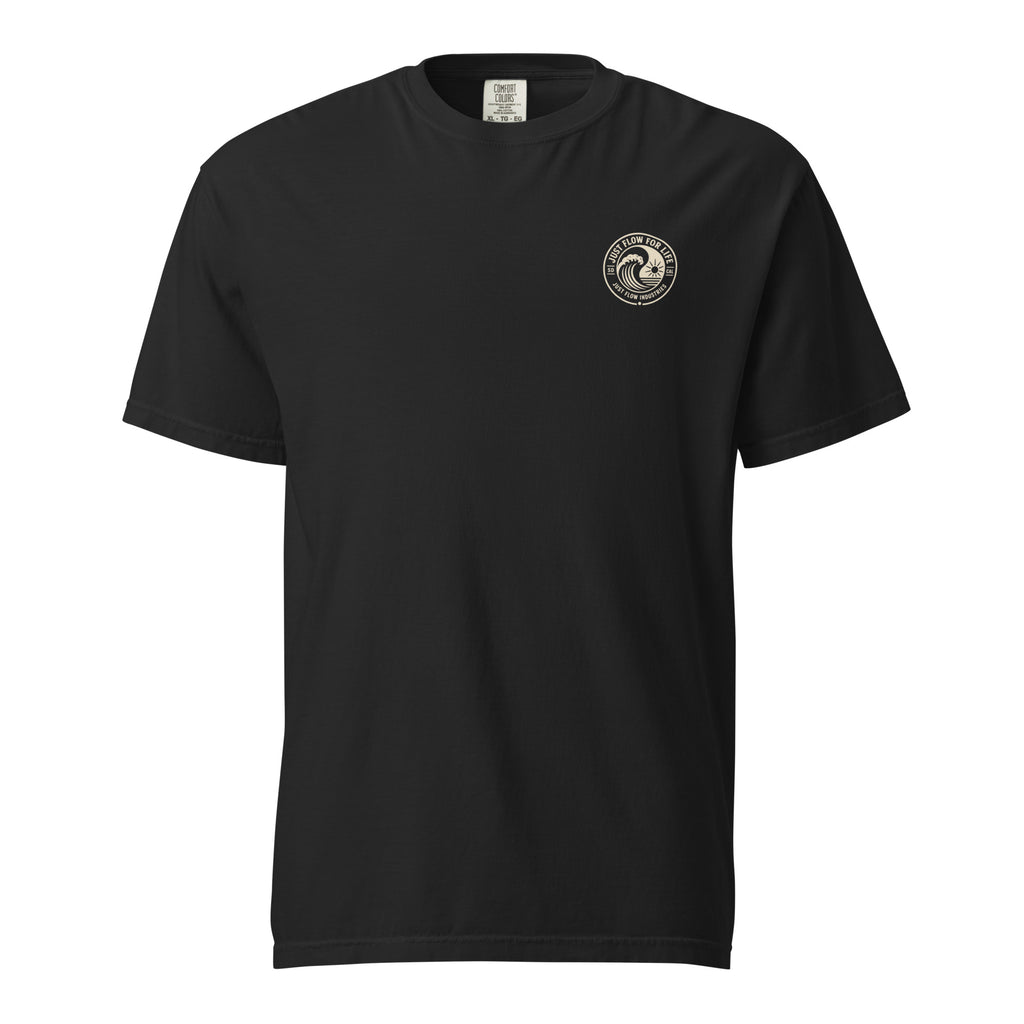 Circular Wave Crest heavyweight tee in Black with the bone crest, front