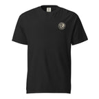 Circular Wave Crest heavyweight tee in Black with the bone crest, front