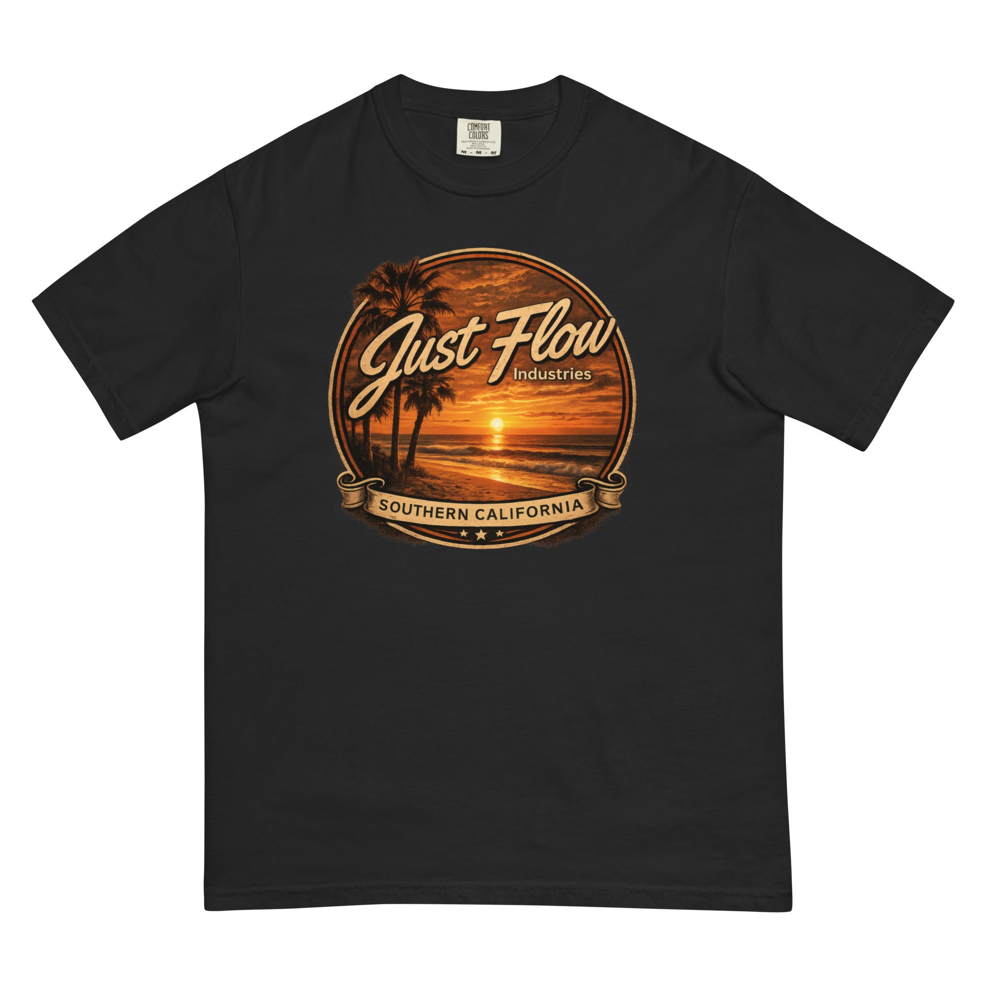 Golden Hour Feature heavyweight tee in Black, front badge