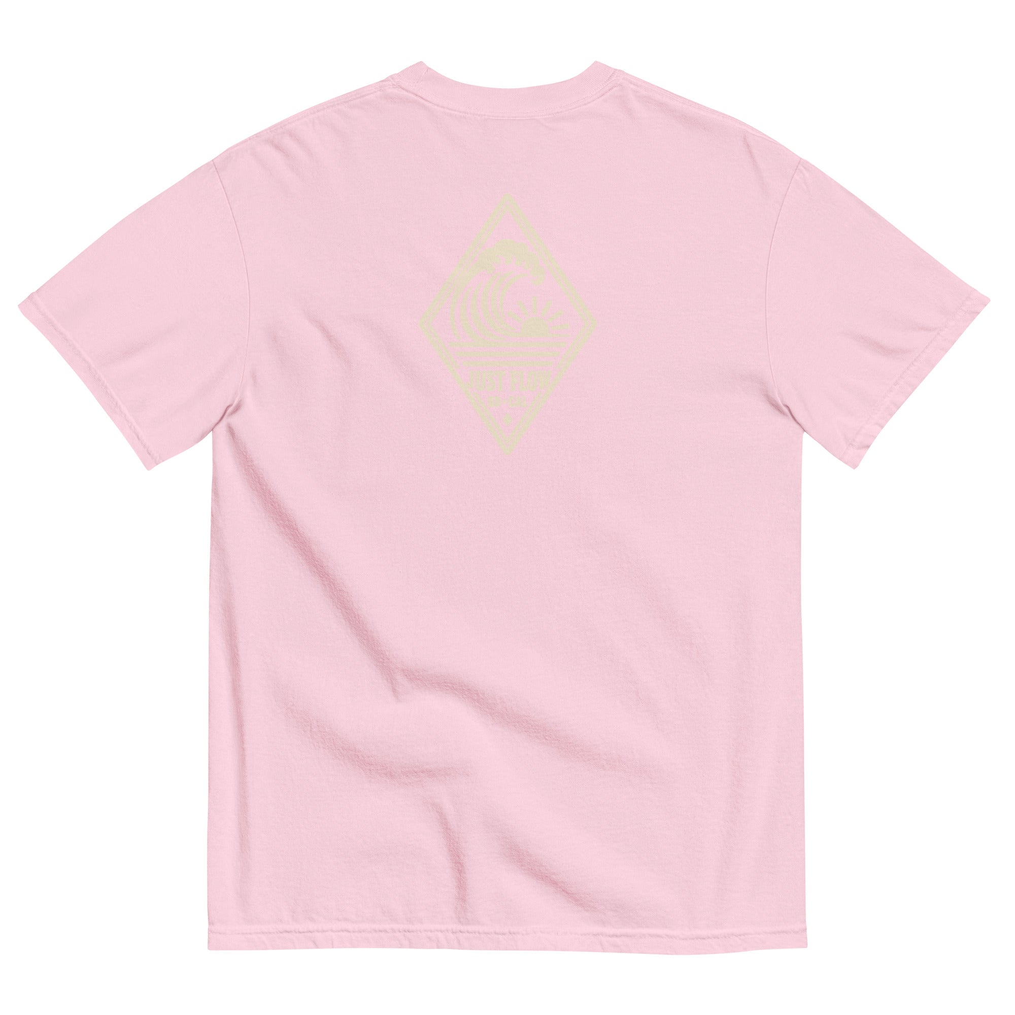 Vertical Wave Diamond DTF Heavyweight Tee in Blossom, back graphic