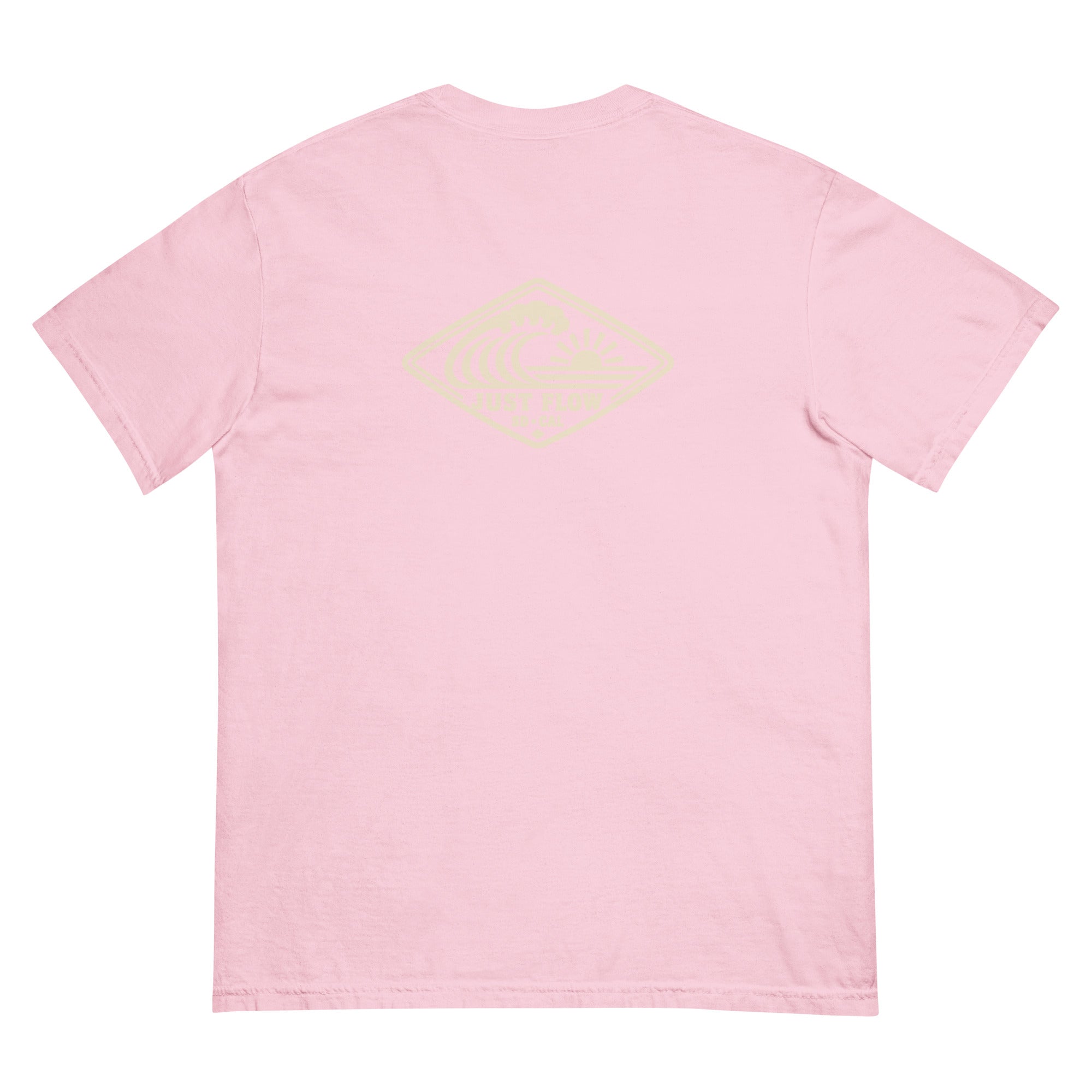 Horizontal Wave Diamond DTF Heavyweight Tee in Blossom, back graphic