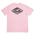 Horizontal Wave Diamond heavyweight tee in Blossom with the black mark, back graphic