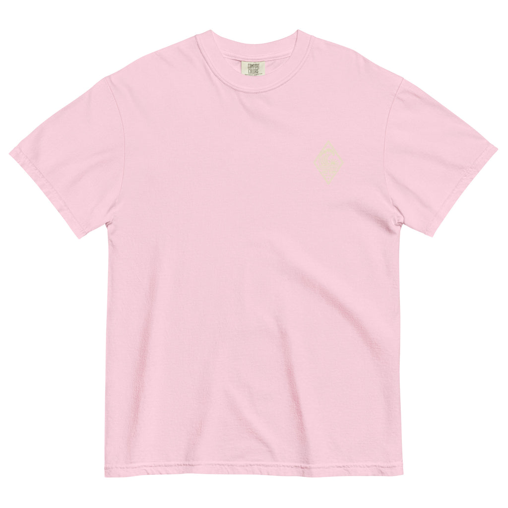 Vertical Wave Diamond DTF Heavyweight Tee in Blossom, front