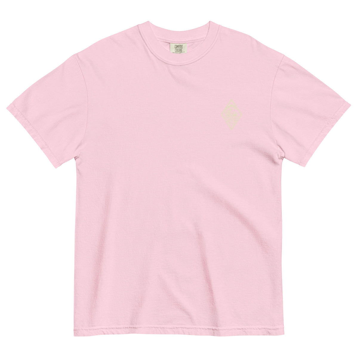 Vertical Wave Diamond DTF Heavyweight Tee in Blossom, front