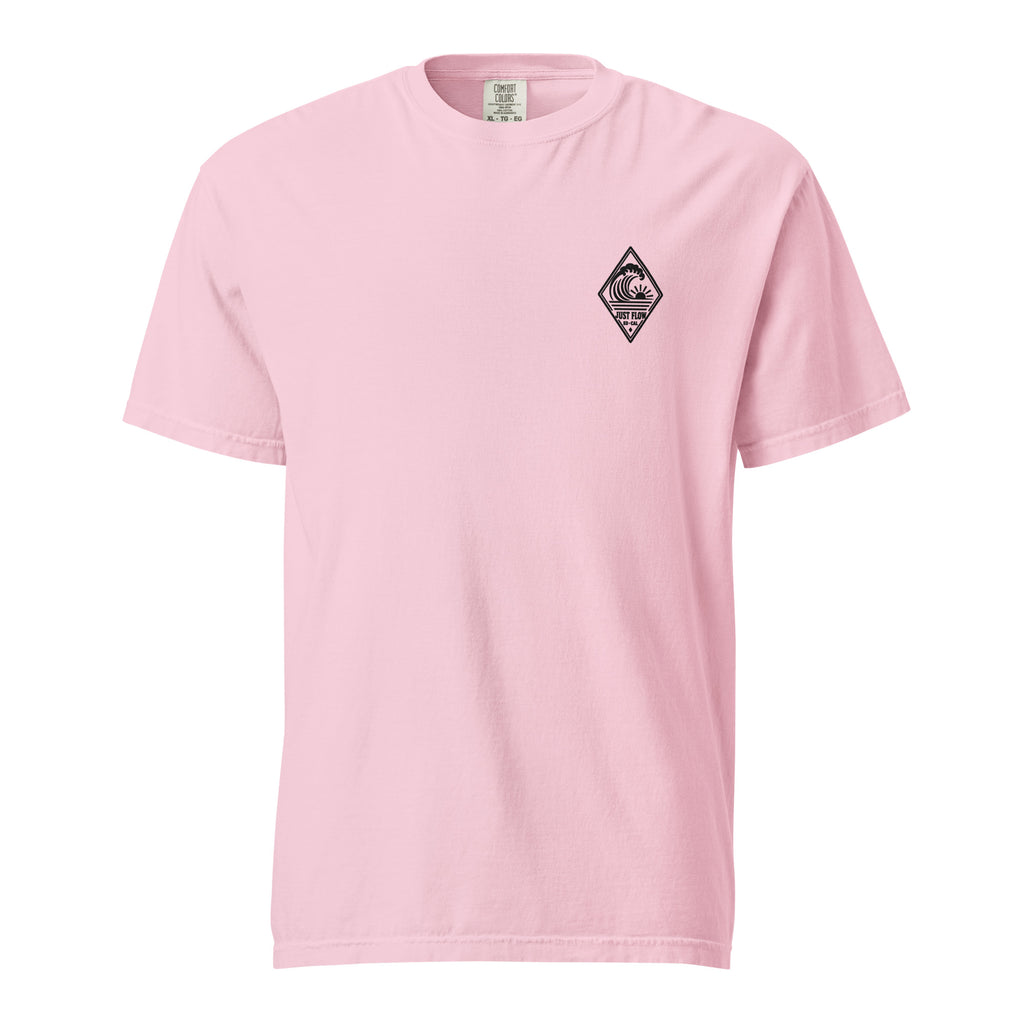 Vertical Wave Diamond heavyweight tee in Blossom with the black mark, front