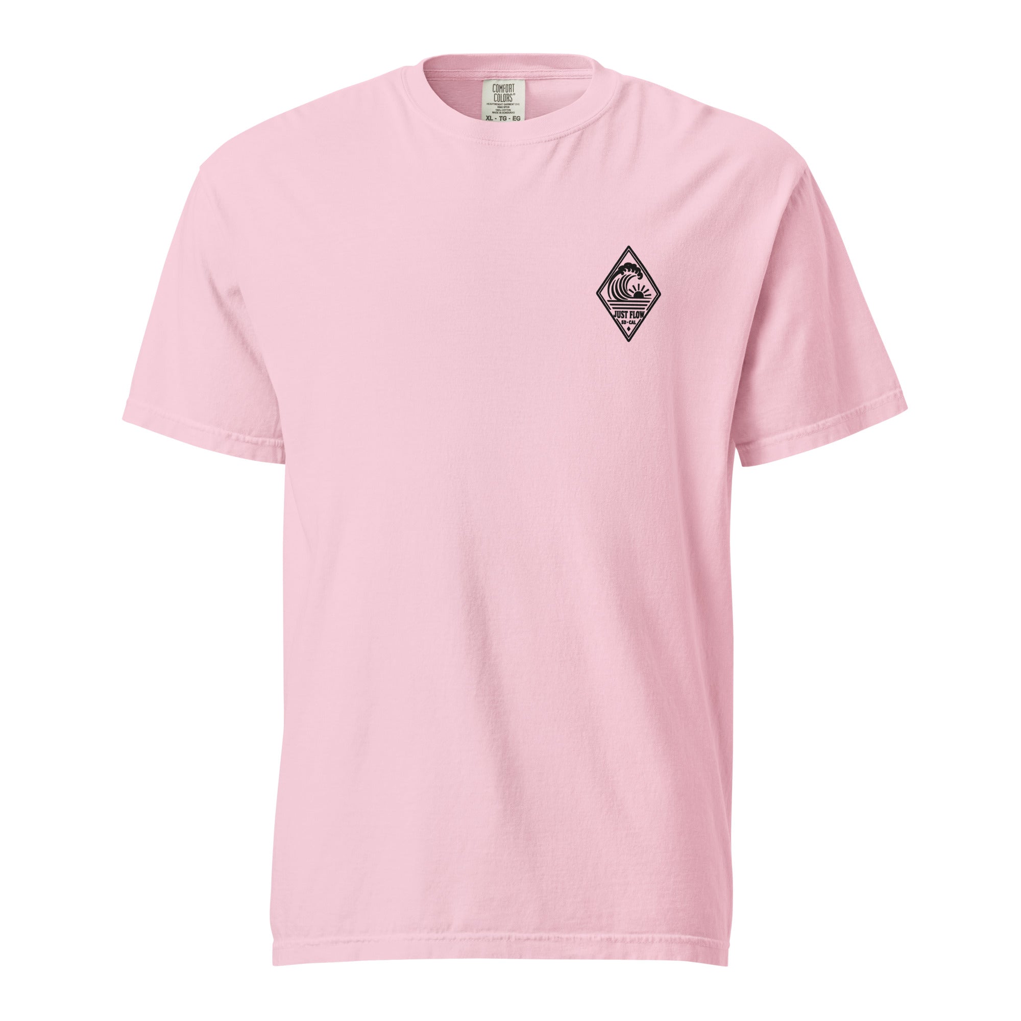 Vertical Wave Diamond heavyweight tee in Blossom with the black mark, front