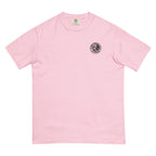 Circular Wave Crest heavyweight tee in Blossom with the black crest, front