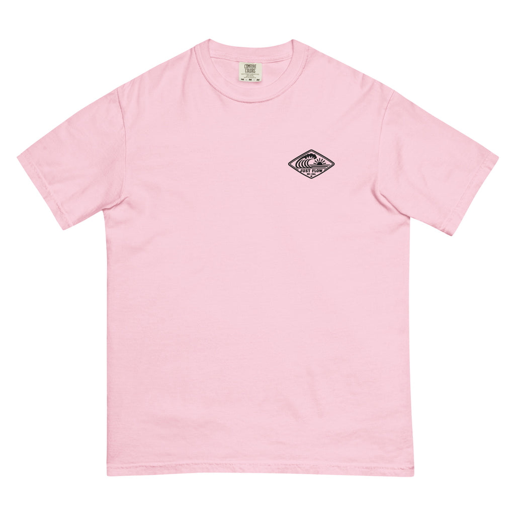 Horizontal Wave Diamond heavyweight tee in Blossom with the black mark, front