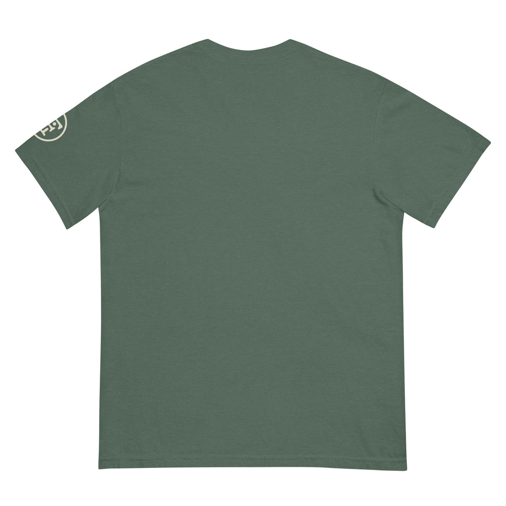 Monogram Eclipse Heavyweight Tee in Blue Spruce, left sleeve