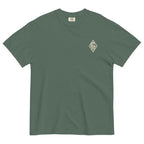 Vertical Wave Diamond DTF Heavyweight Tee in Blue Spruce, front