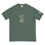 Palm Smoke II Heavyweight Tee in Blue Spruce, left sleeve