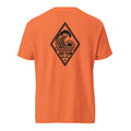 Vertical Wave Diamond heavyweight tee in Burnt Orange with the black mark, back graphic