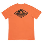 Horizontal Wave Diamond heavyweight tee in Burnt Orange with the black mark, back graphic