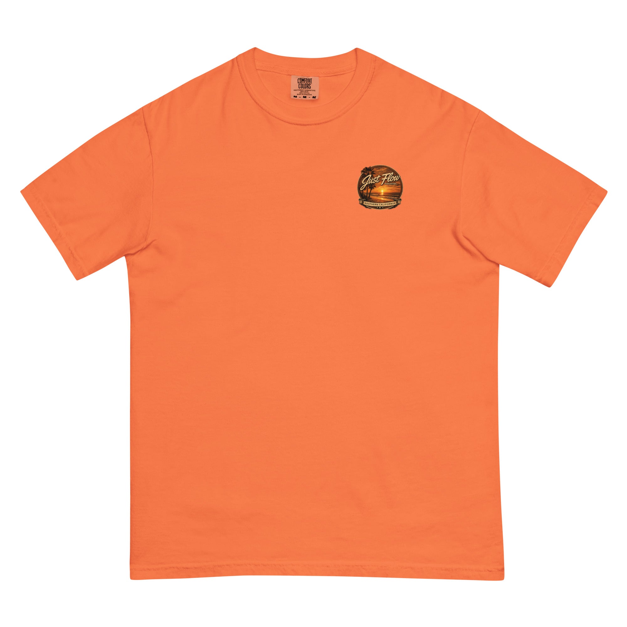 Golden Hour Lifeguard Tower heavyweight tee in Burnt Orange, front