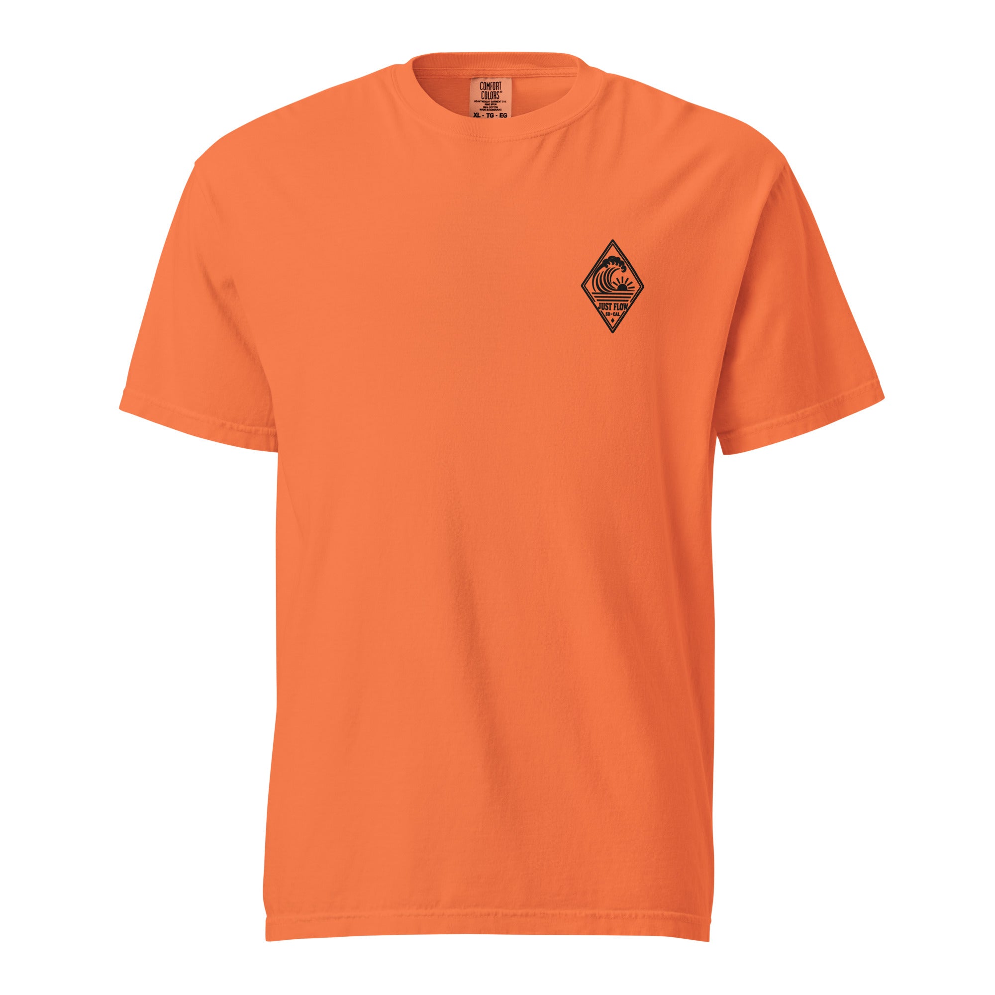 Vertical Wave Diamond heavyweight tee in Burnt Orange with the black mark, front