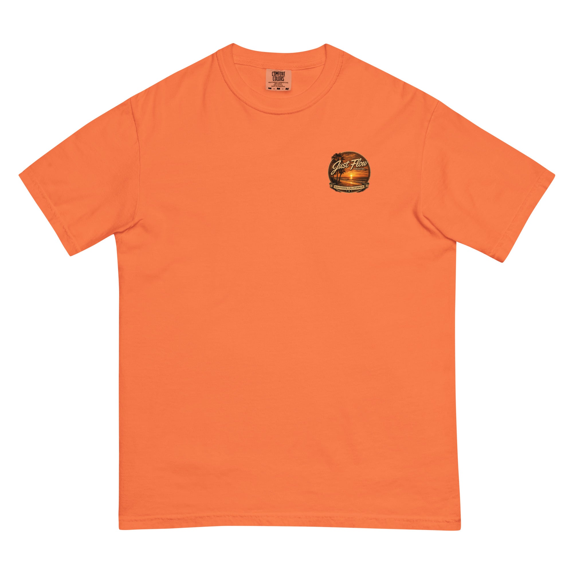 Golden Hour Offshore Fishing heavyweight tee in Burnt Orange, front