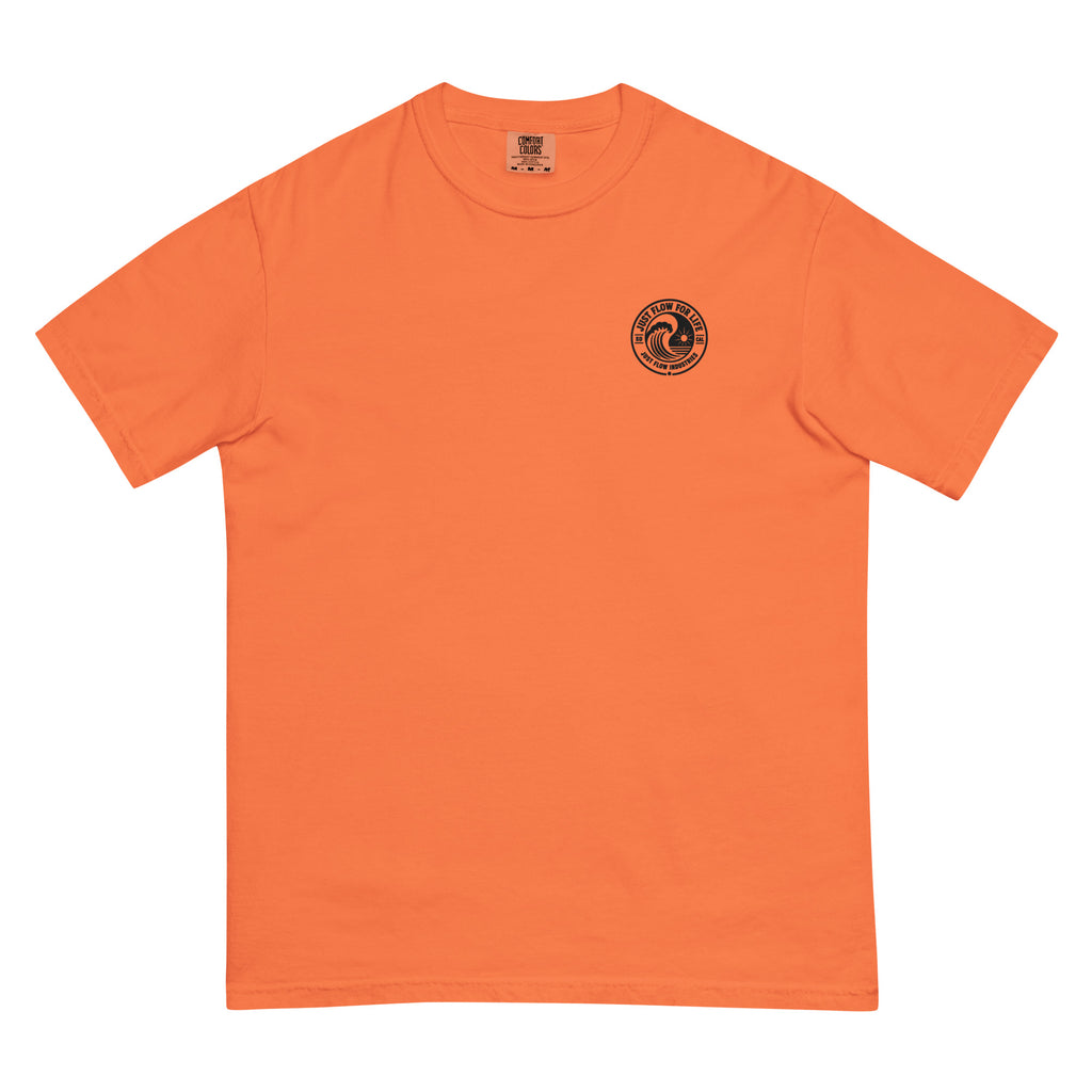Circular Wave Crest heavyweight tee in Burnt Orange with the black crest, front