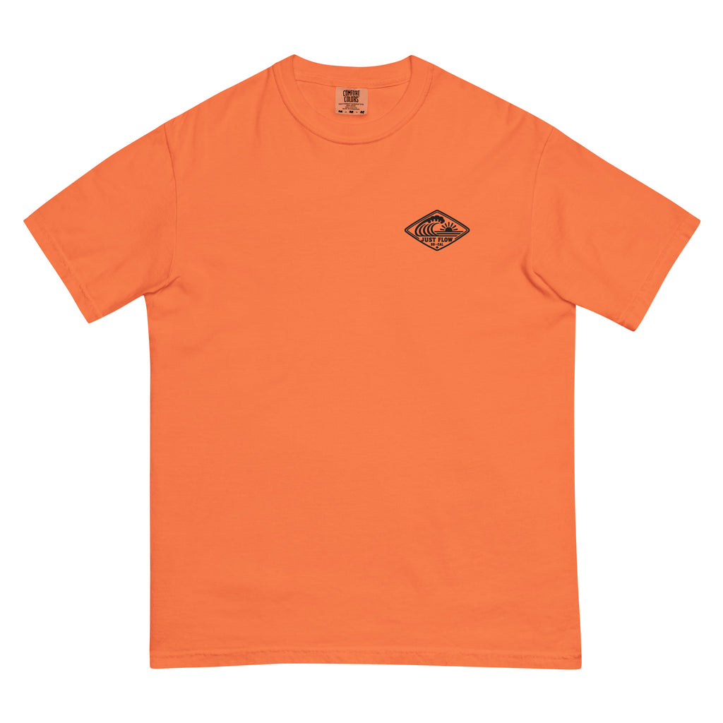 Horizontal Wave Diamond heavyweight tee in Burnt Orange with the black mark, front