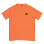 Horizontal Wave Diamond heavyweight tee in Burnt Orange with the black mark, front