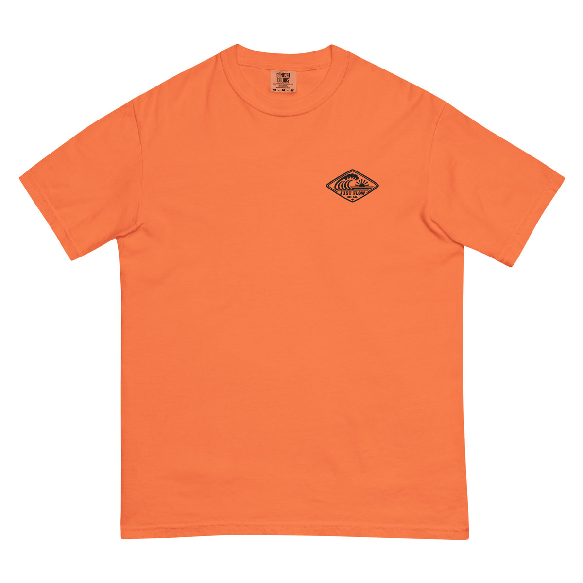 Horizontal Wave Diamond heavyweight tee in Burnt Orange with the black mark, front