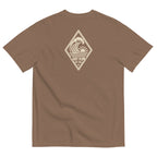 Vertical Wave Diamond DTF Heavyweight Tee in Espresso, back graphic