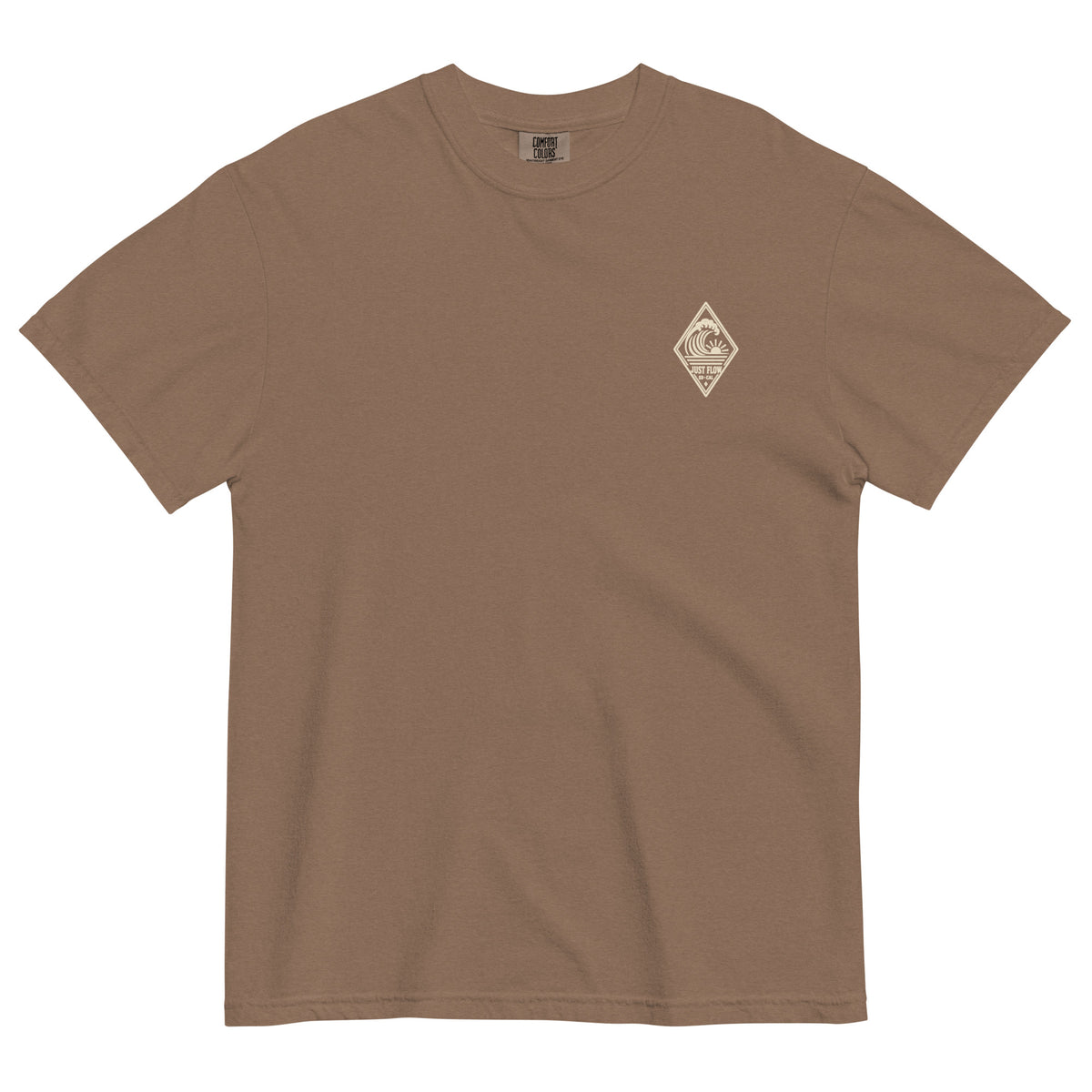 Vertical Wave Diamond DTF Heavyweight Tee in Espresso, front