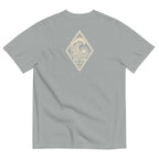 Vertical Wave Diamond DTF Heavyweight Tee in Granite, back graphic